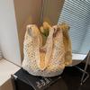 Large Capacity Woven Bag Women's Summer New Shoulder Bag Commuter Bucket Bag Seaside Vacation Beach Bag
