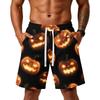 Men's Halloween Loose Fit Casual Sport Shorts with Adjustable Drawstring Waist and Multiple Pockets for Outdoor Activities