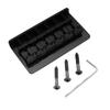 Musiclily Pro 10.8mm Steel Hardtail Fixed Bridge with Vintage Saddles for Imported Strat/Telecaster Electric Guitars, Black