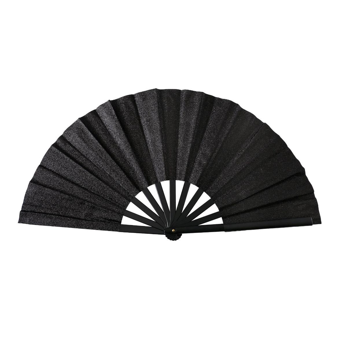 

Sparkling Hand Fan Large Party Foldable Bamboo Fan for Festival Performance Elegant Glittering Reusable Decoration Accessory 33x64cm