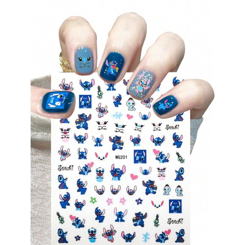 Stitch New Nail Art Stickers Anime Fugures Cartoon Nail Art Stickers Full Adhesive Nail Stickers Nail Art Sticker Toys Gift