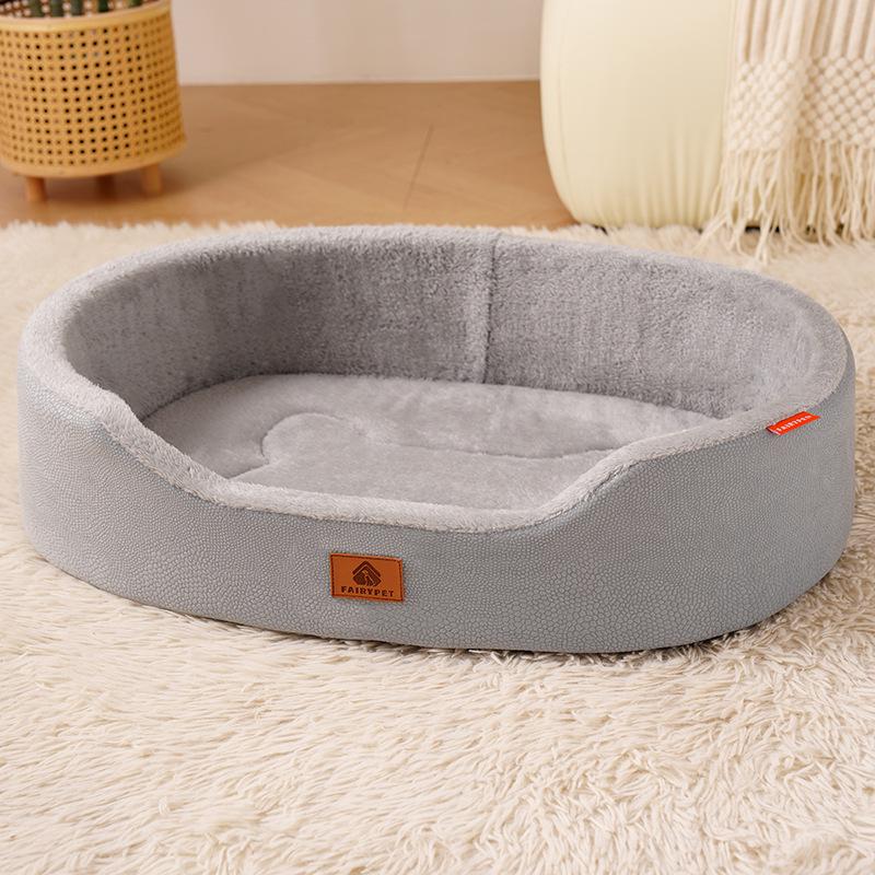 Four Seasons Oval Oxford Cloth Pet Bed for Dogs and Cats
