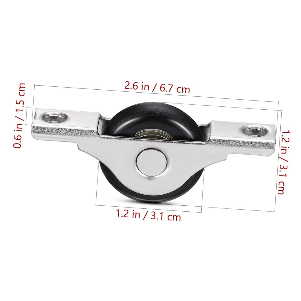 4pcs Sliding Door Wheel Roller for Cabinets Wardrobes Durable Pulley Track Rail with Smooth Action Replacement for Closet Doors Lightweight Compact