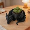 3D Printed Dragon Plant Pot Waterproof Handmade Plastic Flower Container for Cactus Balcony Desktop Decor