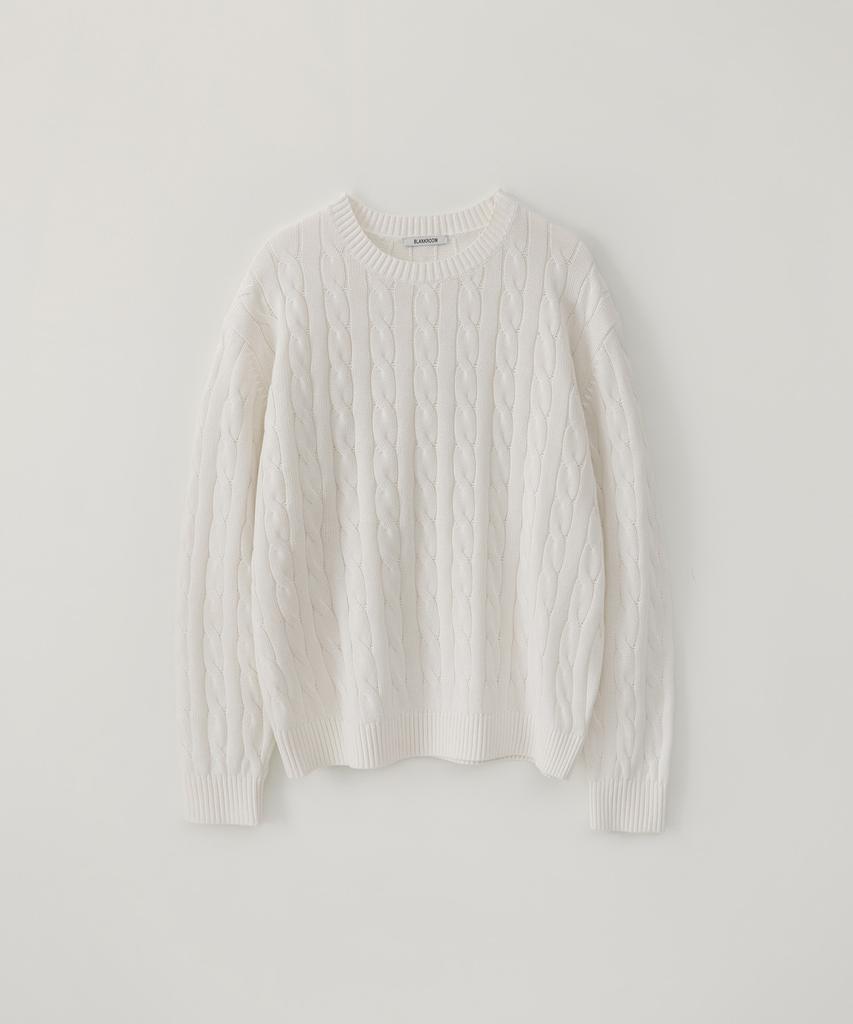 BLANKROOM Cable Knit_White