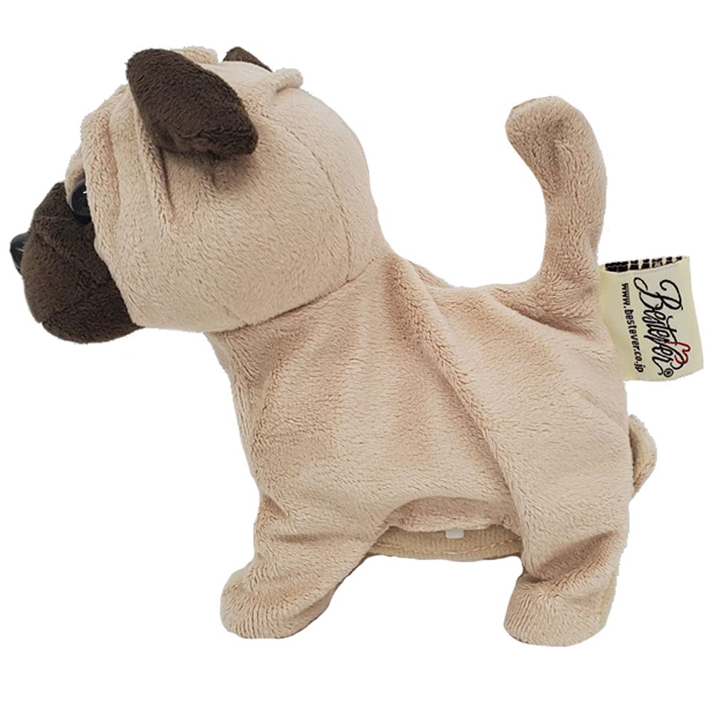 BESTEVER Plush Walking Sweet 49076 Battery-Operated Toy, Walking, Barking, Puppy, Pug,