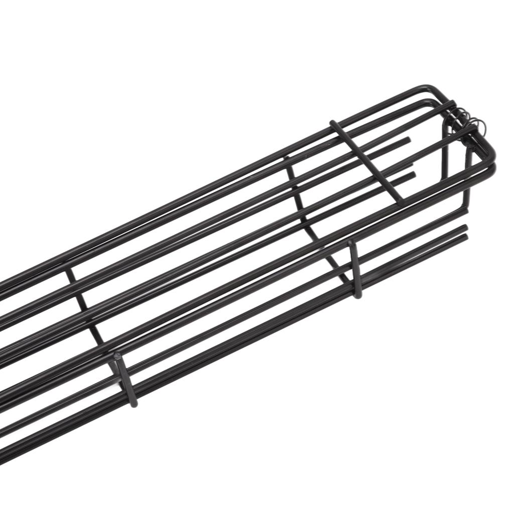 Kabob Grilling Baskets Lockable Iron Kebab Grill Grate with Wooden Handle for Grilling Vegetables Hot Dog Meat