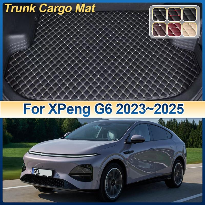 Leather Car Trunk Mat For XPeng G6 2023 2024 2025 Anti-dirty Cargo Boot Mat Storage Cushion Carpet Pad Interior Auto Accessories