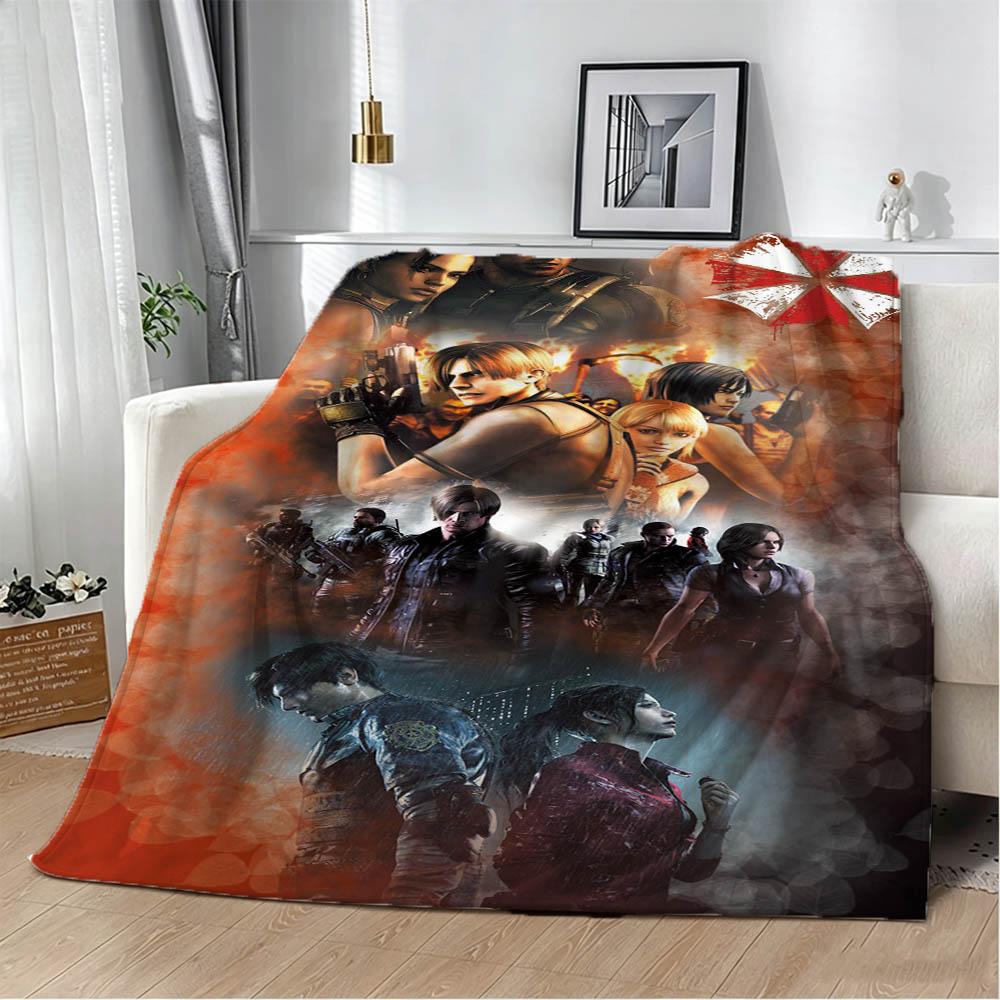 New Game R-Resident The E-Evil 3D Print Flannel Blanket Soft Throw Blanket Art For Home Decor Bedroom Bed Sofa Picnic Fans Gift