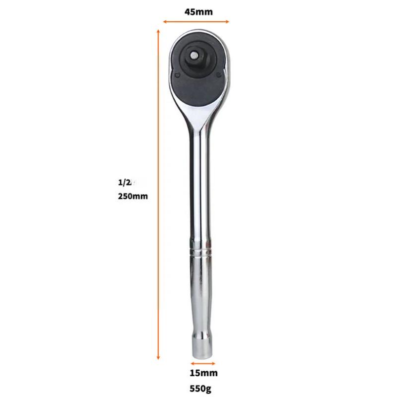 

Ratchet Wrench, 1/4 3/8 1/2 Drive 24-Tooth Reversible Socket Ratchet With Quick Release, Chrome Alloy , Fully Polished