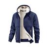 Autumn and Winter Sherpa Jacket Mens Leisure Thickened Hooded Youth Coat Jacket Tops for Men