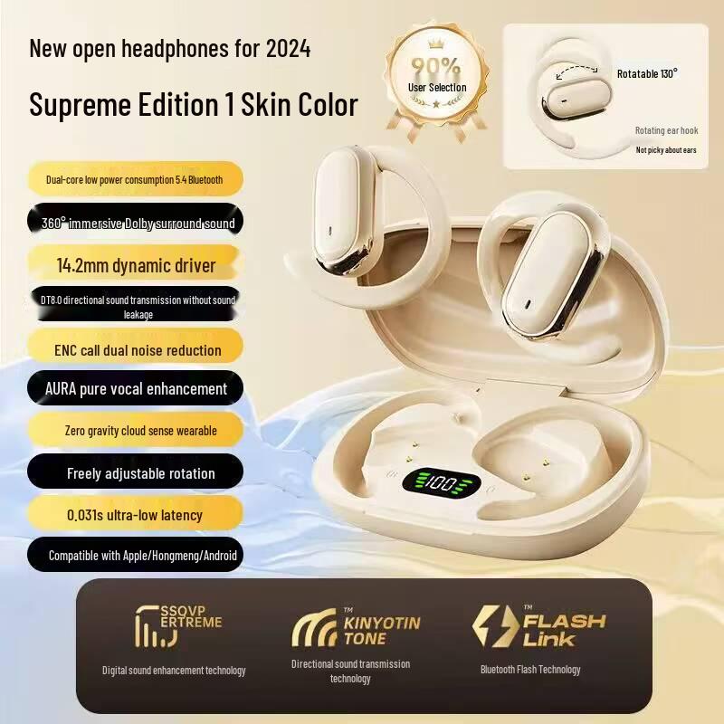 

X96 Ear-Hook Bluetooth 5.3 Earphones with Smart Display, Long Battery Life, and Comfortable Fit
