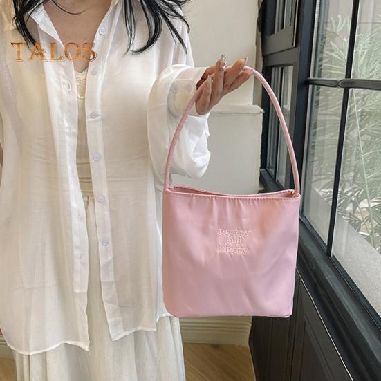 Women's Shoulder Bag Nylon Solid Color Tote Bag Portable Ladies Casual Handbag Commuting Sac for Work Street Daily Outings