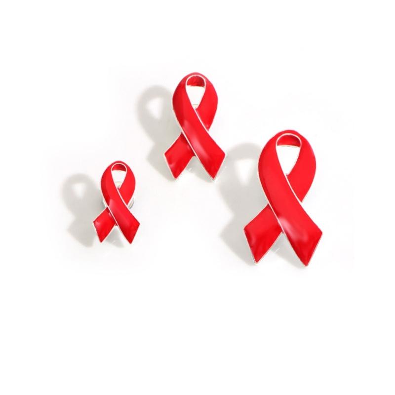 Czerwona Wstążka Broszka Emaliowane Przypinki Biżuteria Świadomość HIV AIDS Nadzieja Przypinka do Klapy Guziki Odznaki Biżuteria Akcesoria Odzieżowe