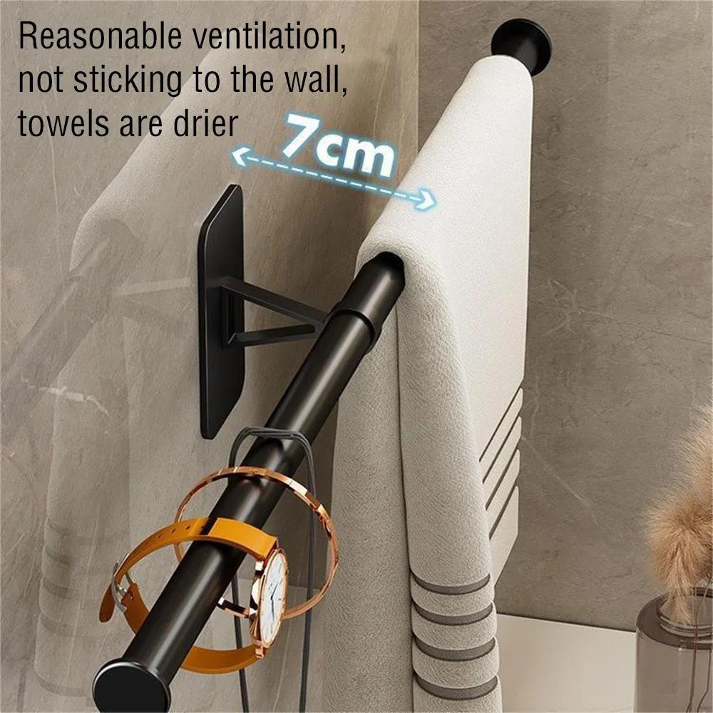35/45/55cm Towel Rack Towel Hanger Bath Towel Holder Wall Hanging Towel Bars Bathroom Shelf Kitchen Storage Rack