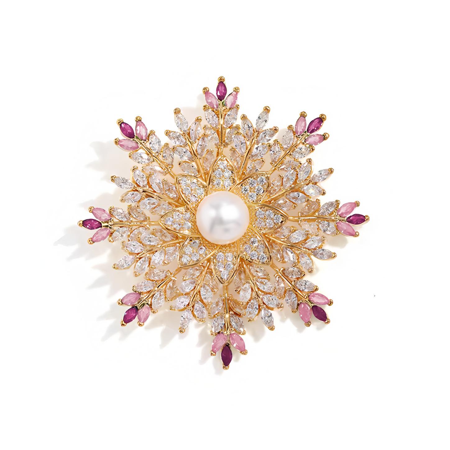 Искрящаяся Снежинка, Высококлассная Женственность, Универсальная и Легкая Роскошная Брошь