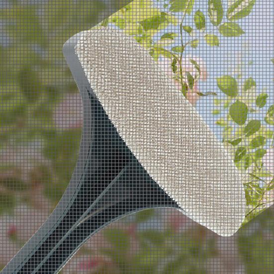 2Pcs Screen Cleaning Brush with Extended Handle 2-in-1 Brush Scraper Design Outdoor Window Screen Cleaner