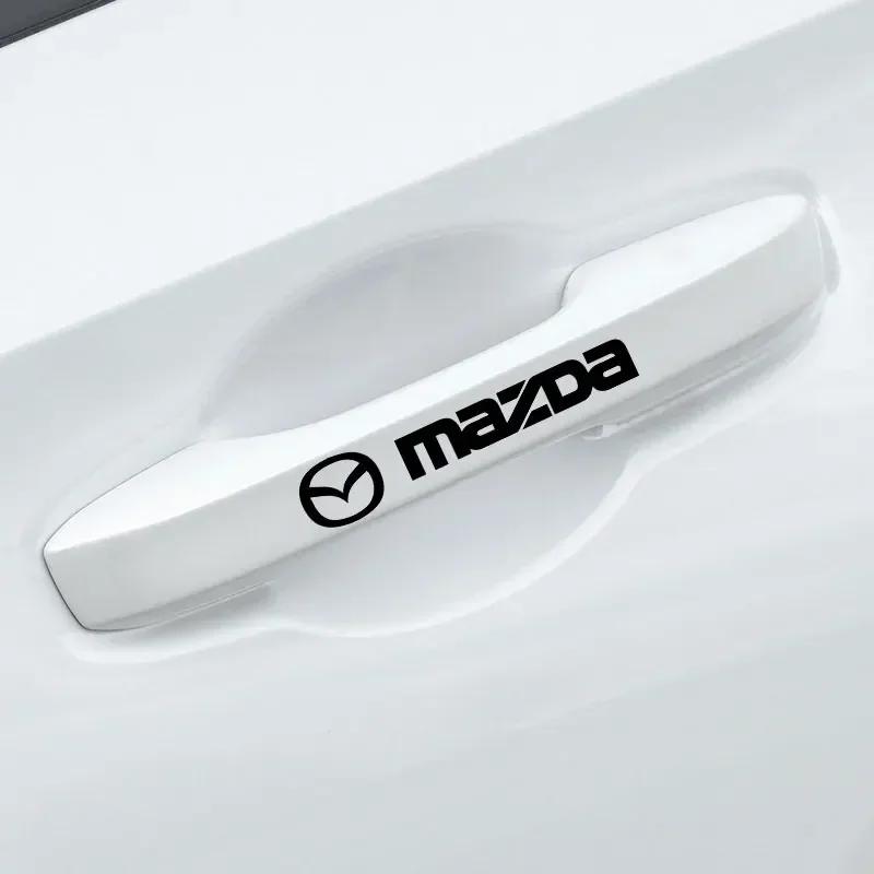 2025 Hot 4Pcs Car Logo Car Door Handle Anti Scratches Stickers For MAZDA 2 3 6 ATENZA 3 BK BL 5 CR CW 6 II GH CX-7 ER MX-5 NC Ca