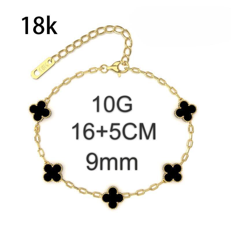 9Mm Double-Sided Shell Lucky Five Flowers Four-Leaf Clover Bracelet Light Luxury Ins Style Does Not Lose Colour Hand Titanium Steel Bracelet