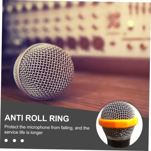 ERINGOGO 6-Piece Silicone Anti-Slip Ring for Microphone, Anti-Rolling Microphone Protection