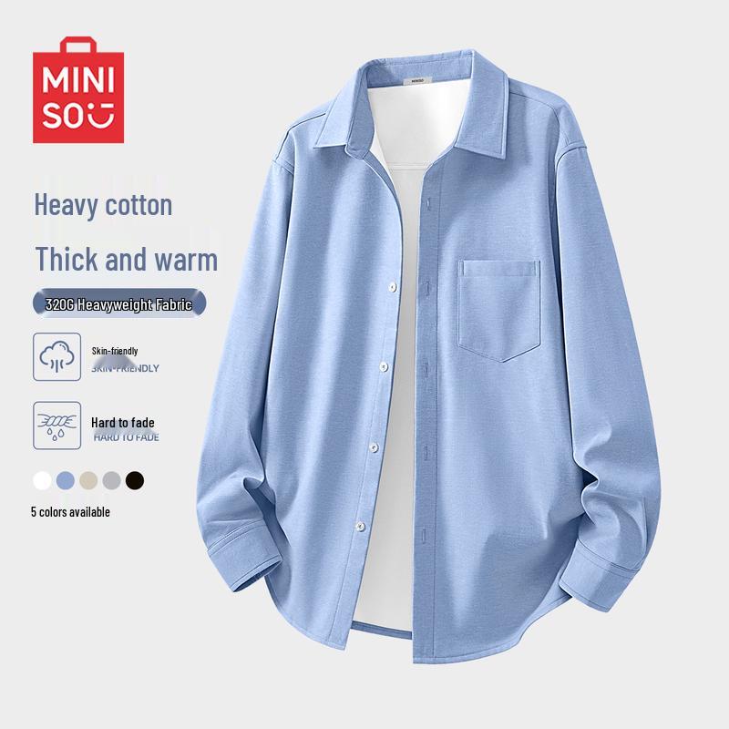 

MINISO Men s Winter Warm Oxford Long Sleeve Shirt 2XL