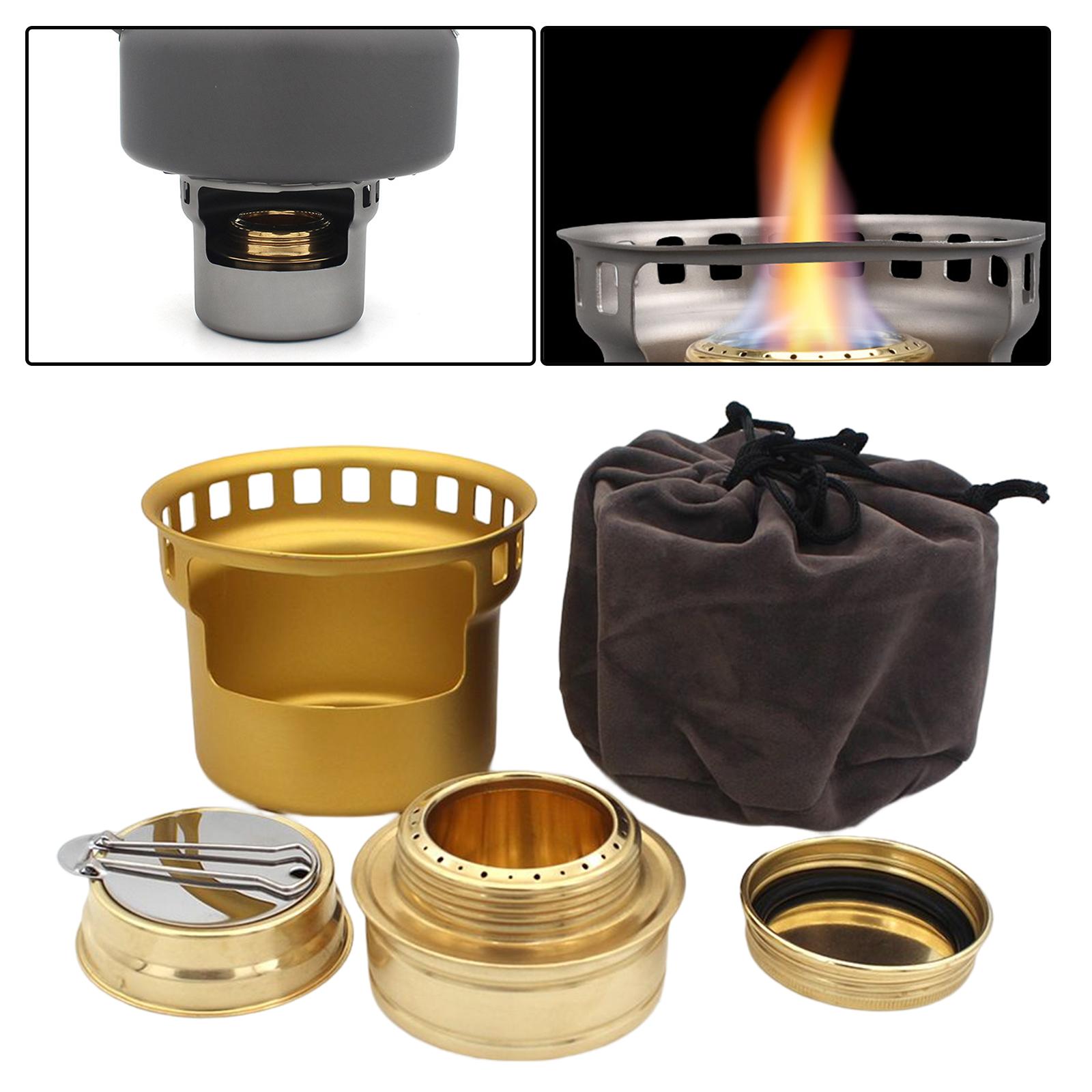 

Spirit Stove Burner with Storage Bag Accessories Multifunctional for Fishing золотистий
