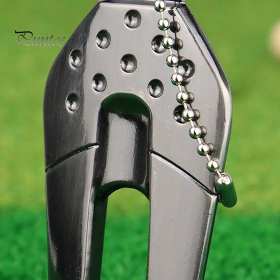 Zinc Alloy Golf Pitchfork Divot Tool Reusable Non-fading Mark Repair Training Aid Equipment