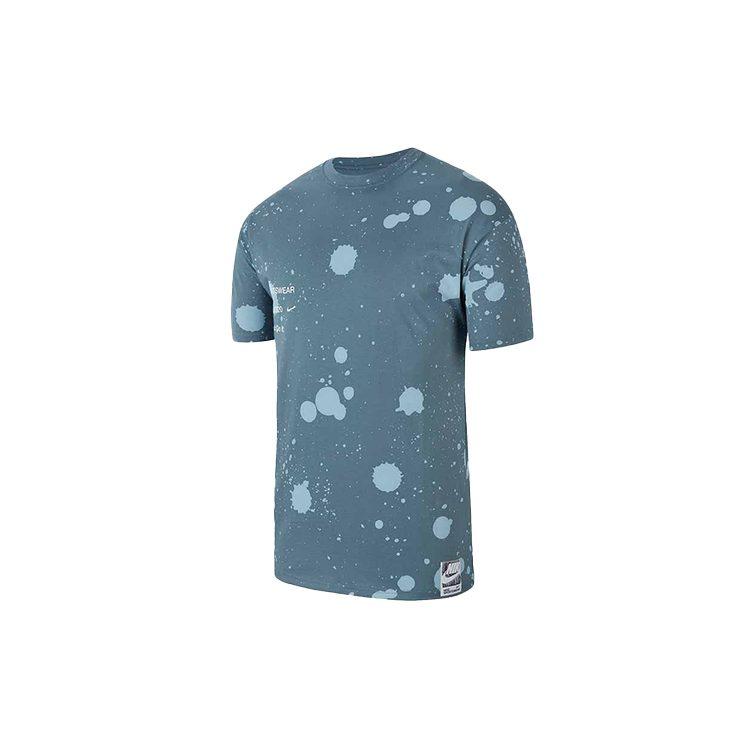 Nike T Shirts Men's Ozone Blue Crew Neck Moderate Straight Fit CW0381-031