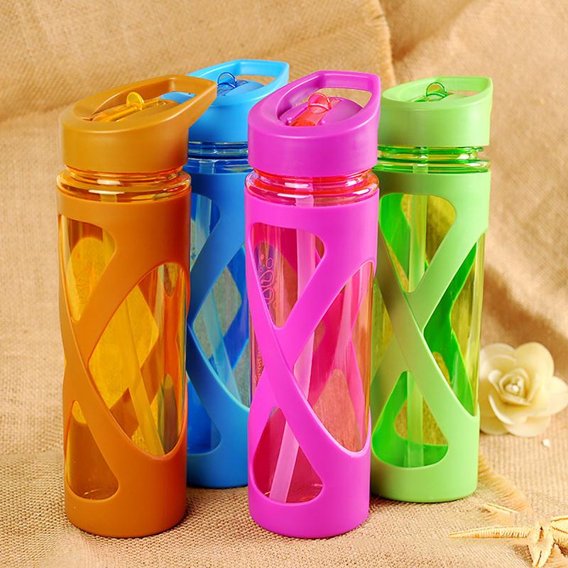 Buy Plastic Leak Proof Sports Water Bottle Cup With Straw 580ml 1pcs