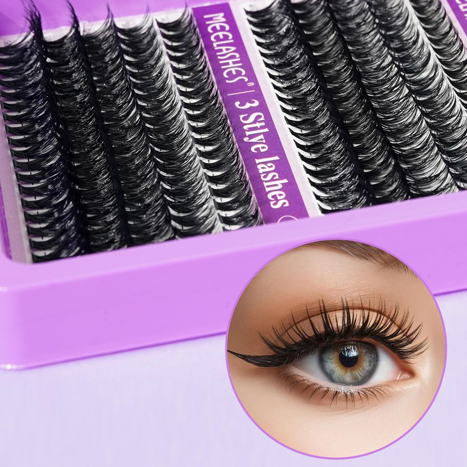 Cross-Border DIY Individual Cluster Lashes: Dense, Thick, Long, Root-by-Root, Clear Mixed, Large Capacity. 30D+40D+50D, 8-16MM чёрный
