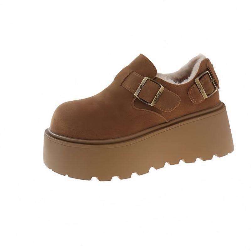 Dicksohlige Birken Schuhe für Damen, Neue Retro und vielseitige Fleece-Warme Slipper