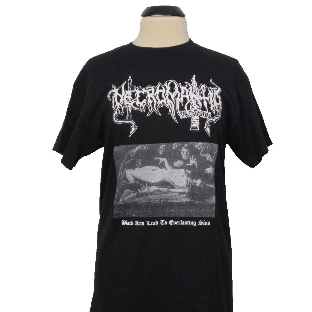 NECROMANTIA Black Arts Lead To Everlasting Sins M MEDIUM T-Shirt Black Band Logo 4XL
