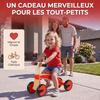 Ride-On Push Car for Children, Without Pedals, EVA Wheels, Backrest, Ages 2-3, Red