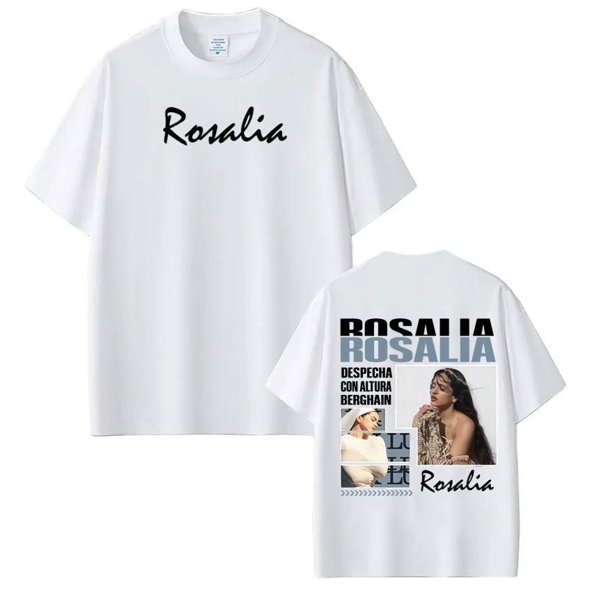 Singer Rosalía LUX Tour Print Tshirt Men Women Fashion Cotton Casual Tshirts Oversized Loose Hiphop T Shirts Fan Gifts