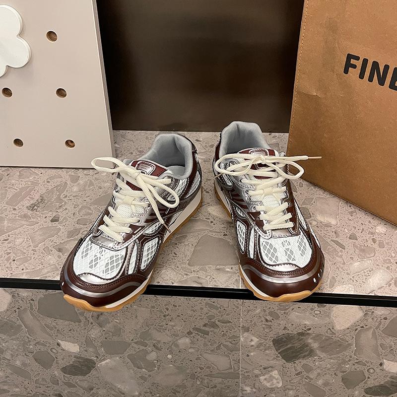 Cowhide version~ The same dad shoes for women in the summer of 2025, the new versatile European silver casual sports shoes for women