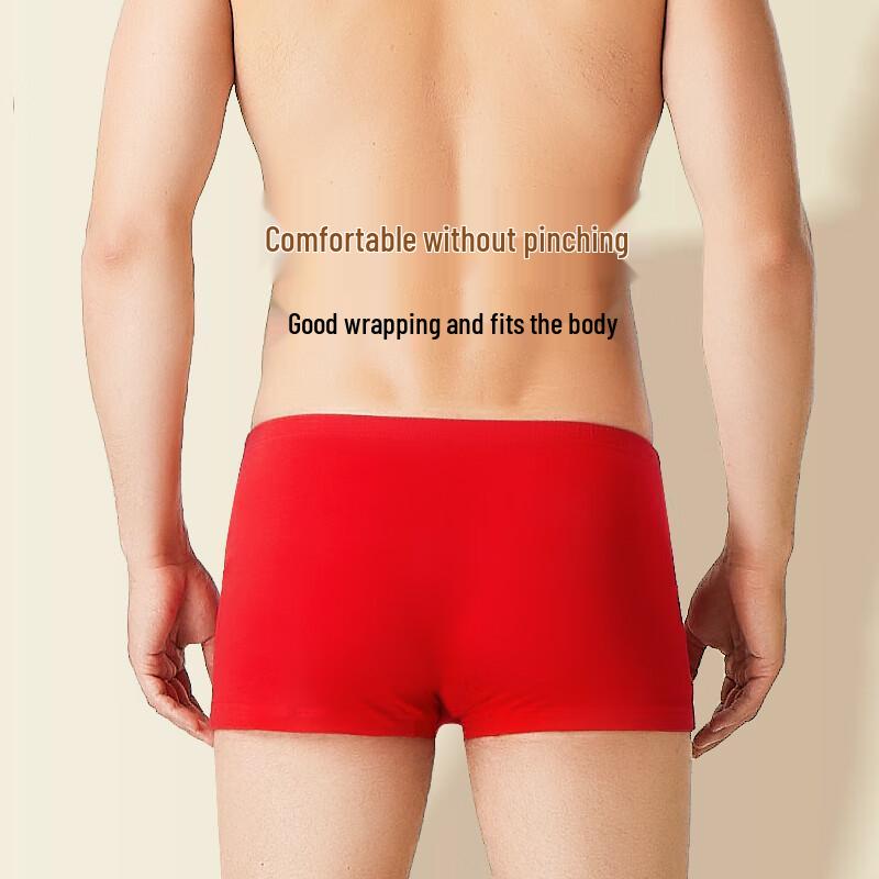 Septwolves Men's Red Cotton Underwear & Socks Gift Set