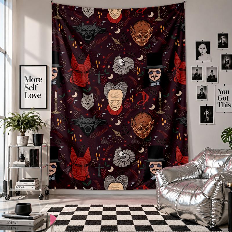 Wall TapestryDracula Art Hanging Cloth Decorative Background Cover for Room Decoration