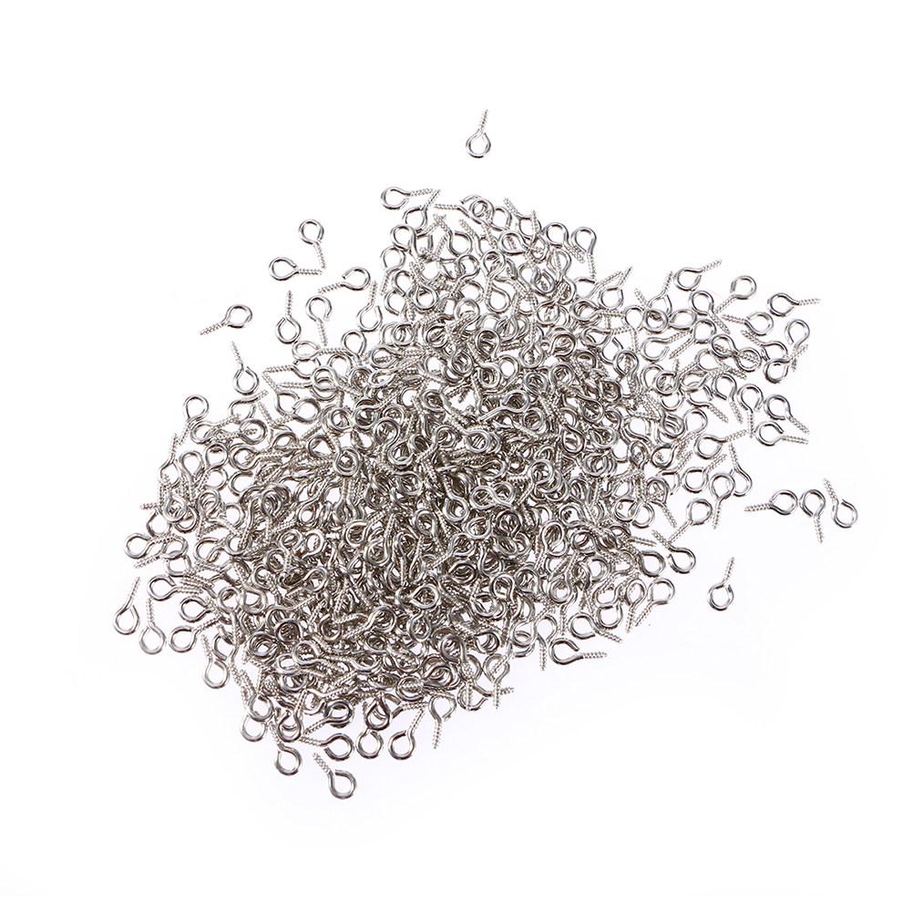 300Pcs Elegant Eye Screw Pins Strong Silver Screw Eye Bolts for DIY Jewelry Design Necklace Bracelet Keychain Craft Supplies