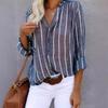 Women Casual Loose Striped Shirts Autumn Vintage Women's Oversized Shirts Fashion Elegant Youth Female Tops Plus Size