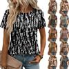 Damen Mode Lässiges Bedrucktes T-Shirt mit Lockerer Passform