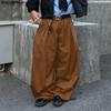 INCERUN Men Casual Loose Zip-up Waist Striped Baggy Wide Legs Pants Long Trousers