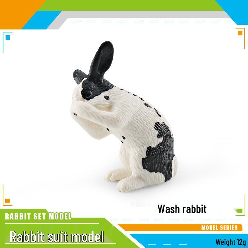 Cross-border Rabbit Model: Dwarf & Lop-eared Rabbit Face Wash and Sitting Pose Static Ornament Toy
