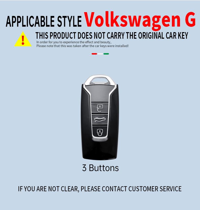 For VOLKSWAGEN VW Zinc Alloy+Silicone Car Key Bag Smart Remote Keychain For Volkswagen VW Touareg 2018 2019 2020 2021 2022 Keyri