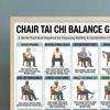 3er Set Tai Chi Übungsplakate für Stuhlübungen Sitzendes Trainingsdiagramm für Senioren Niedrigintensive Balance-Krafttrainingsanleitung