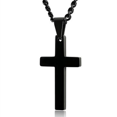 Jewelry Statement Gold/Silver Plated Cross Pendant Stainless Steel Men Necklace Link Chain