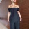 Sleeveless Off Shoulder Top Wide Leg Pants Fashion Set Women Street Style 2025