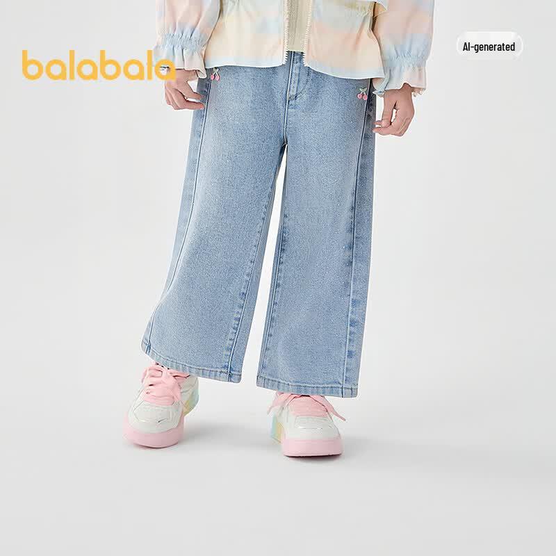 Balabala Girls Casual Denim Jeans 130