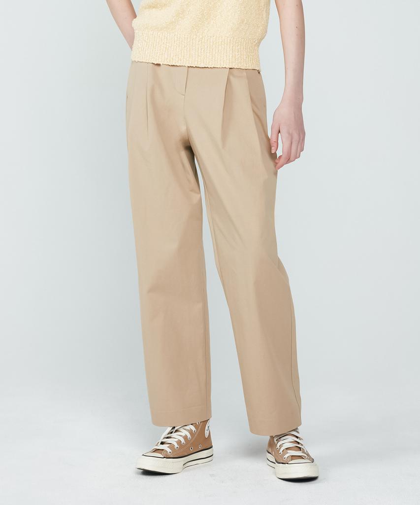 DEPASION Heavy Cotton Semi-Baggy Pants (Beige)