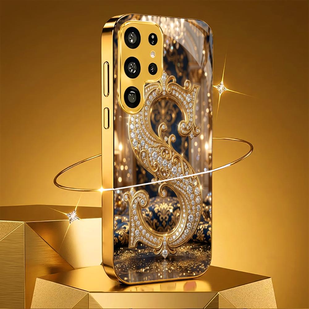 Sparkling Clear Crystal Inlaid phone case s26 ultra case s25 ultra case glass for Samsung Galaxy S26 S25 S24 S23 S22 FE Ultra Pl