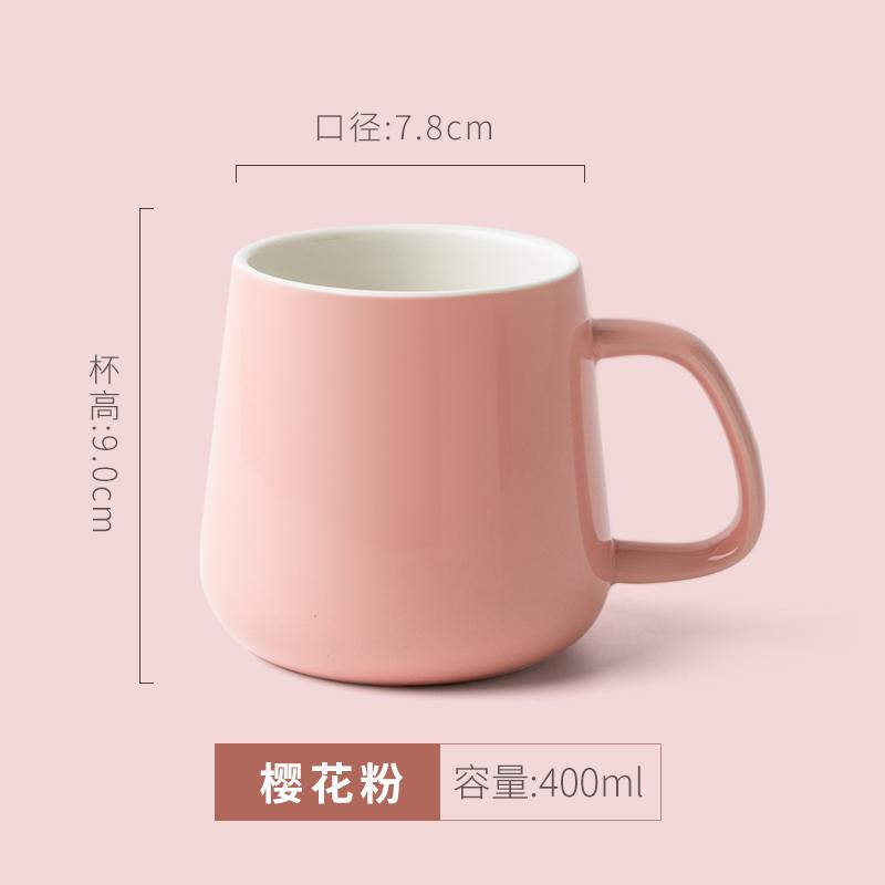 Mug with Lid and Spoon Set Coffee Mug Office Home Ceramic Belly Capacity Men's Drinking Cup Girls